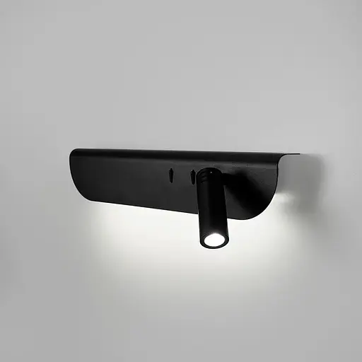 Бра праве в чорному корпусі із спотом та вимикачем 36х12 см Line F Арт. WJ029/2 R BK (правий) - фото 4