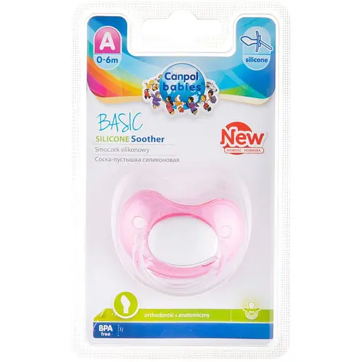 Пустышка Canpol babies Basic силиконовая анатомическая 0-6 мес. в ассортименте (22/427)  - фото 6