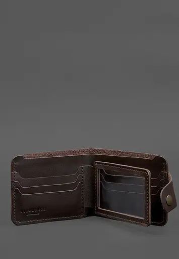 Кожаное портмоне 9.1 темно-коричневое - фото 4