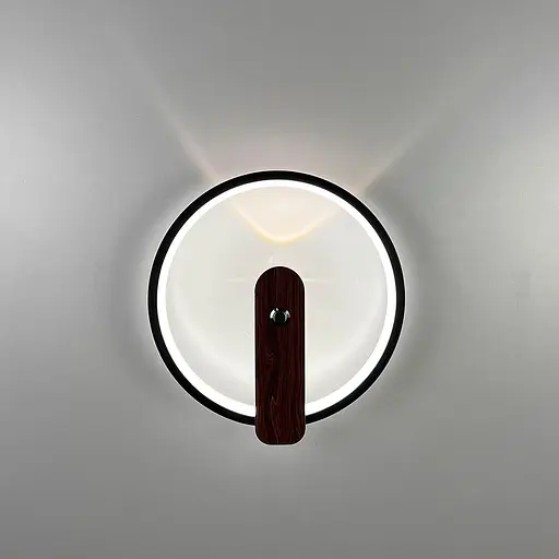 Бра в черном корпусе со светодиодным кольцом Ø 23,5 см Line F Арт. W788/2 BK - фото 3