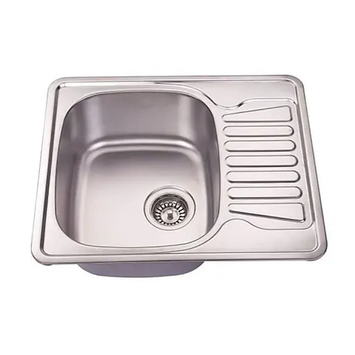 Мийка кухонна Kraft 5848 D Decor з сушаркою 580х480х180x0,8 мм Нержавіюча сталь 30412 - фото 1