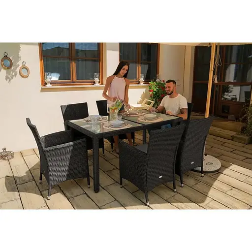 Садові меблі Di Volio Verona 6+1 сірий/сірий - фото 4