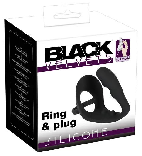 Стимулятор простати Black Velvets RingPlug, 10.5 см чорний