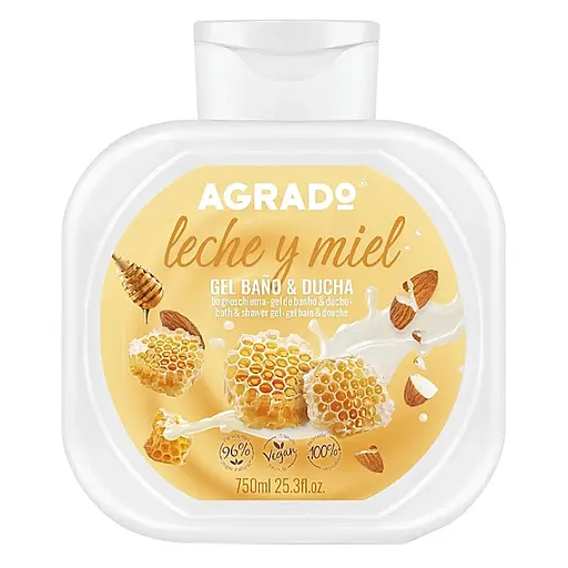 Гель для душу і ванни Agrado Bath&Shower Gel Молоко та мед 750 мл
