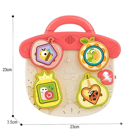 Бизиборд HE 8089, музыкальная развивающая игрушка с подсветкой и мелодией, для детей от 18 месяцев, розовый - фото 2