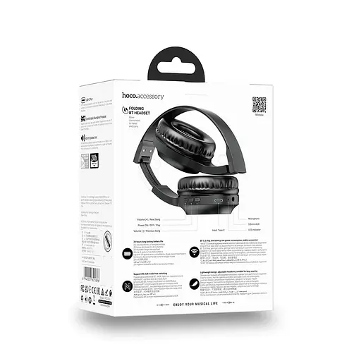 Бездротові навушники HOCO W46 Charm BT headset Black - фото 5