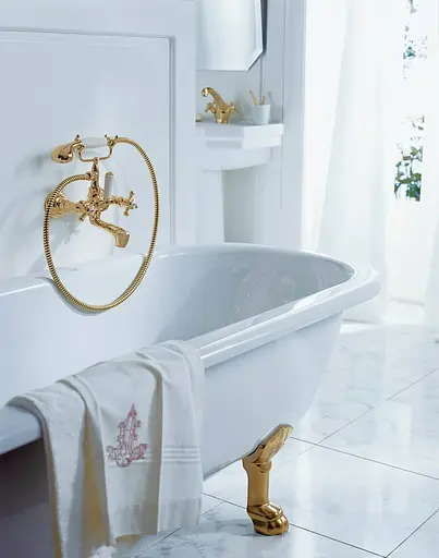 Смеситель для ванны Kludi Adlon DN 15 золотой 514414520 - фото 4