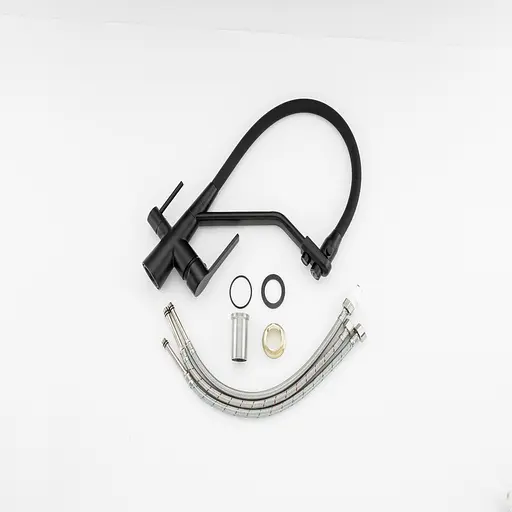 Змішувач для кухні на дві води Frap F4374-6 чорний матовий - фото 4