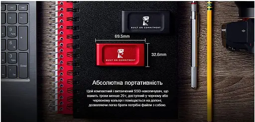 Портативный внешний SSD диск Kingston XS1000 BoC Portable 1TB USB (SXS1000R/1000GA) красный - фото 6