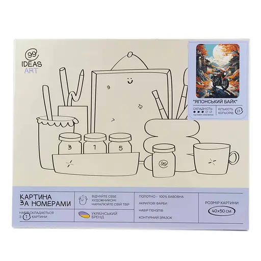 Набір для розпису по номерах "Японський байк" 40*50 см, IDEA2-GX47443, ТМ "99IDEAS" - фото 4