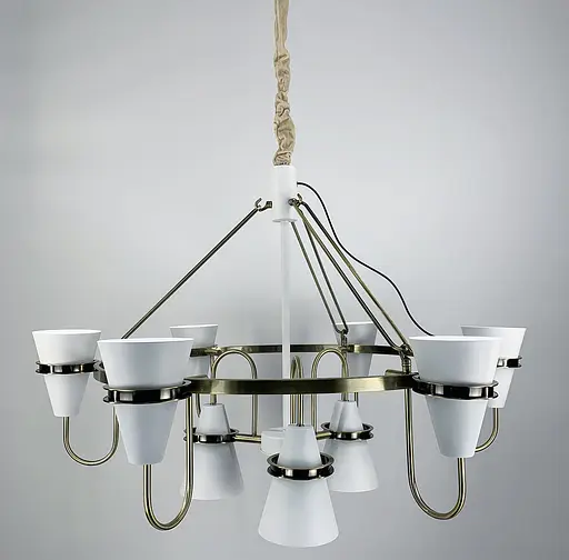 Дизайнерський світильник з унікальним дворівневим каркасом Line.F AP 052/9 WT - фото 3