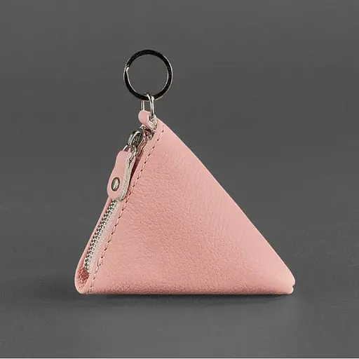 Женская кожаная монетница 2.0 Пирамида розовая - фото 4