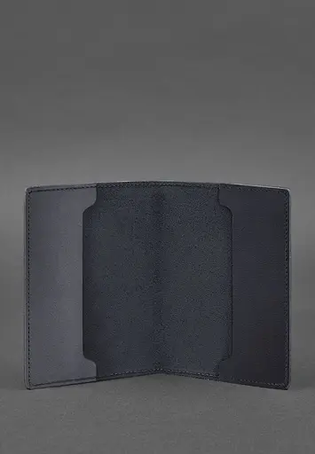 Кожаная обложка для военного билета офицера запаса 8.0 темно-синяя Crazy Horse - фото 4