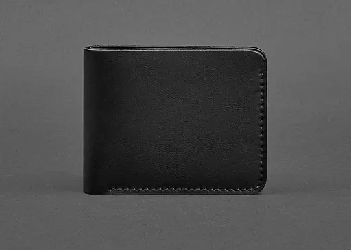 Шкіряне портмоне 4.4 (з затискачем) чорний краст - фото 1