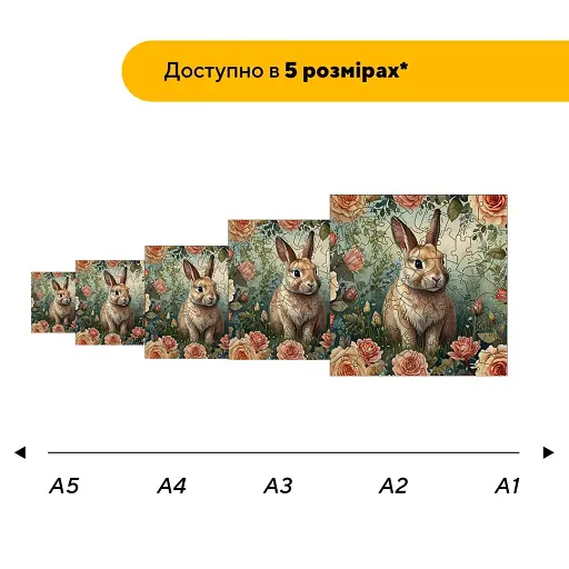 Деревяний фігурний пазл Милий Вухань, А5, Картонна коробка 35 елементів - фото 2