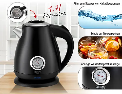 Чайник электрический 1.7л с градусником Camry CR 1344 black - фото 7