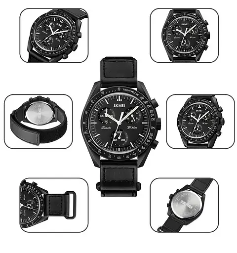 Чоловічий наручний класичний годинник Skmei 1982 (Чорний) - фото 5