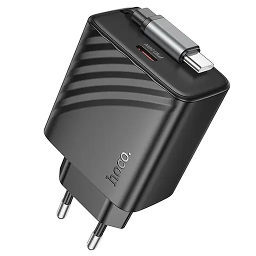 МЗП Hoco N57 Full PD20W with retractable cable Type-C (2USB-C) Black