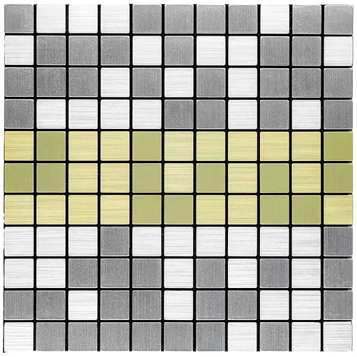 Самоклеюча алюмінієва плитка 300x300x3 мм Срібна із золотом мозаїка SW-00001826 - фото 1