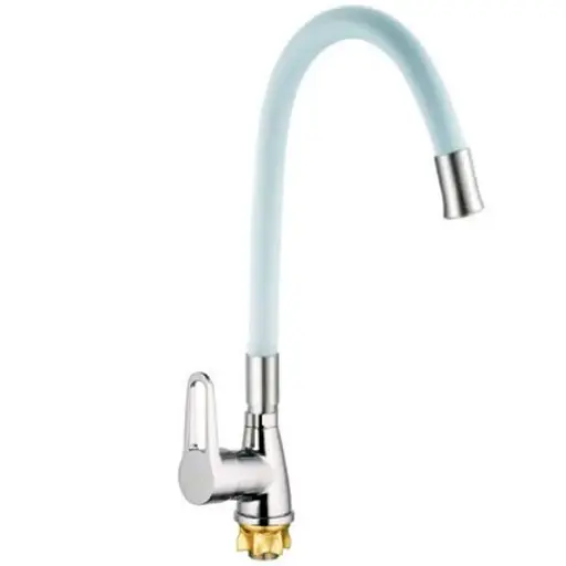 Змішувач для кухні Mixxus SOP4-045 з білим силіконовим виливом MI6488 Хром - фото 1