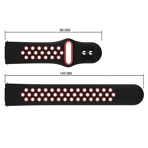 Ремешок для часов Boorui Nike design bracelet Universal, 20 мм, Black with red (с кнопкой) - фото 4