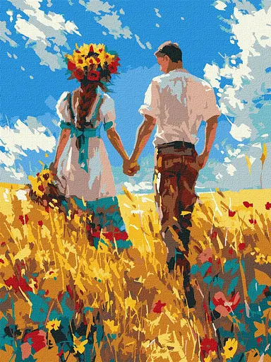 Набор для росписи по номерам Прогулка влюбленных, 30x40 см, КНО8453