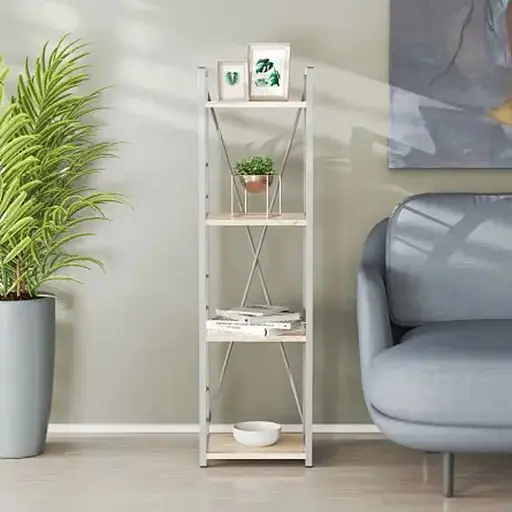 Этажерка 4/34 Серии Коннект 120x34x28 серый ДСП Дуб Сан-Марино 16мм FRD-104284