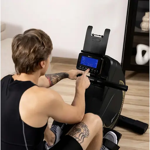 Гребной тренажер Hop-Sport HS-095R Spike золотой - фото 4