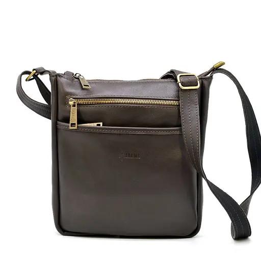 Кожаная мужская сумка через плечо TARWA 22х25.5х3.5 см sum0025834 - фото 3