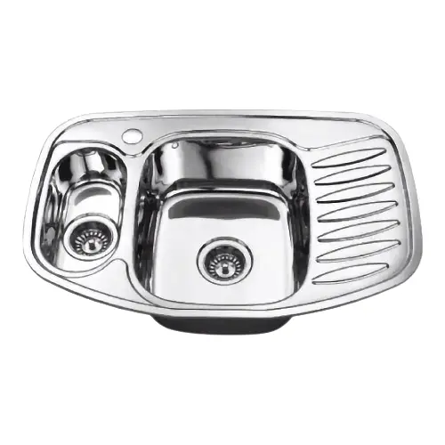 Мийка кухонна Kraft 7851-15BE подвійна 767х507х180 мм Satin 110х0,8 мм Satin 30412 - фото 1