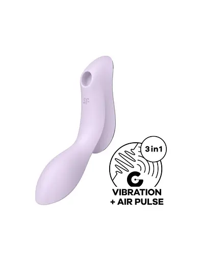 Вакуумний стимулятор клітора з вібрацією Satisfyer Curvy Trinity 2 бузковий - фото 4