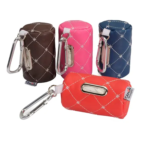 Брелок-диспенсер Camon для пакетів для собачих фекалій стьобаний на 20 пакетів в асортименті (B523/N)