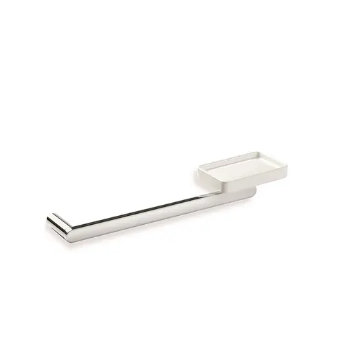 Полотенцедержатель с мыльницей Stilhaus Living хром LV6908, Белый - фото 1