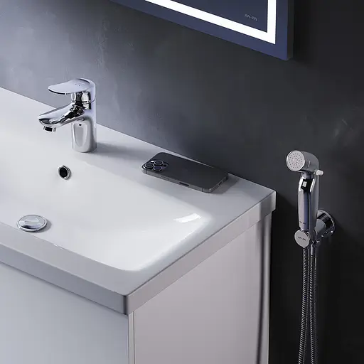 Змішувач для умивальника з гігієнічним душем Am.Pm Sunny хром F85C03000, Хром - фото 5