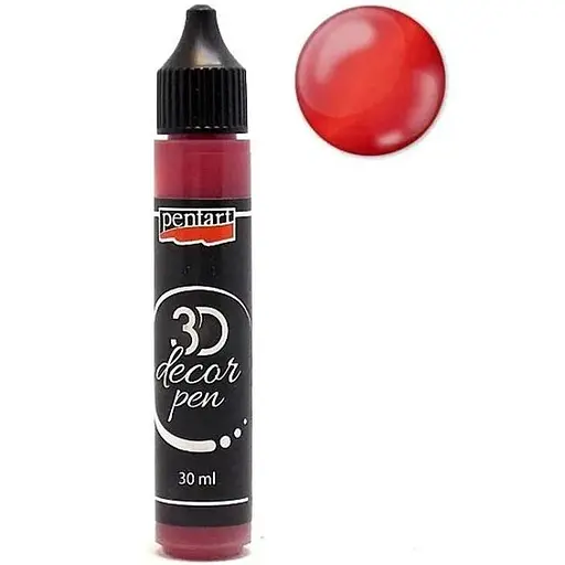 Контур Pentart Эффект 3 Д жемчужин прозрачный Красный 30 мл  - фото 1