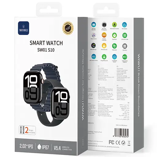 Смарт-годинник WIWU Smart Watch SW01 S10 Silver - фото 2