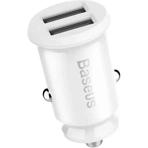 Автомобильное зарядное устройство Baseus С8-K Grain Mini Smart Car Charger 3.1A 2хUSB White (651162372) - фото 3