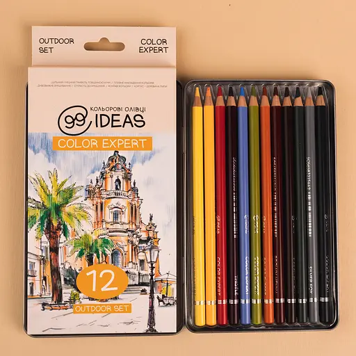 Набор цветных карандашей 99IDEAS "Color Expert" 12 цв., Outdoor Set, металл. коробка, 99CE-12OUT - фото 4