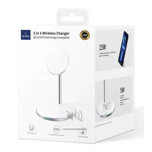 БЗП WIWU Wi-W019 2 in 1 15W White - фото 5