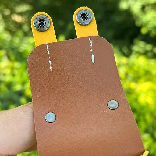 Шкіряний футляр Briefcase для навушників AirPods 1/2 Brown / Yellow - фото 5