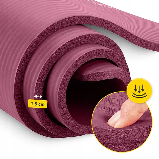 Коврик (мат) спортивный 4FIZJO NBR 190 x 100 x 1.5 см для йоги и фитнеса Burgundy (P-5905973407144) - фото 3