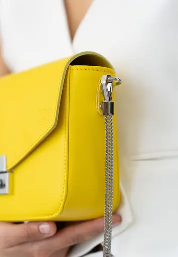 Жіноча шкіряна сумочка Yoko жовтий краст - фото 5