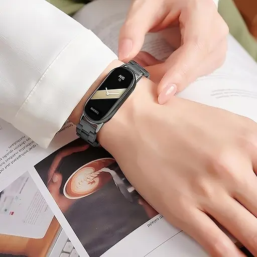 Комплект ремешков Tamister для фитнес-браслета Xiaomi Mi Band 8 и 9 Bead design Black-Silver - фото 6