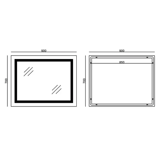 Дзеркало Mixxus Light MR01-90x70 (годинник, LED-підсвічування, антизапотівання) MI5999 - фото 2