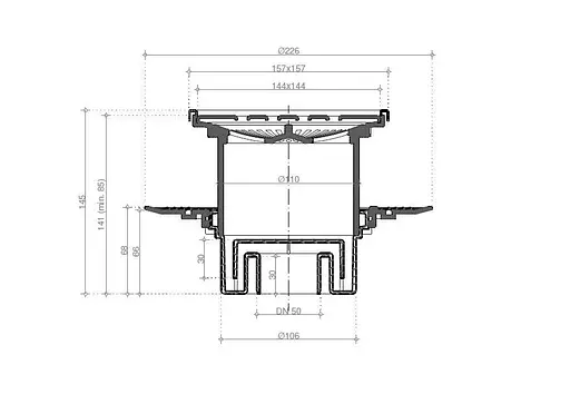 Душевой трап Pestan Confluo Plate Vertical 2в1 15х15 см (240159) - фото 5