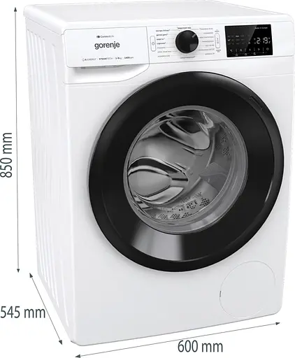 Стиральная машина Gorenje фронтальная 8 кг 1400 A+++ 55 см дисплей инвертор пара Wi-Fi белый - фото 10