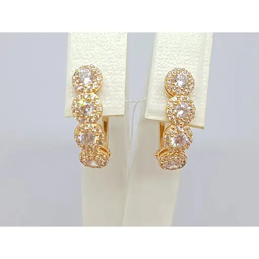 Золоті сережки Імперія золота з фіанітами. СВ818(В)І - фото 3