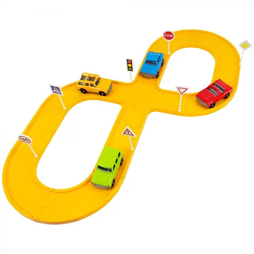 Детский игрушечный Автотрек ТехноК 0747TXK 4 автомобиля - фото 1