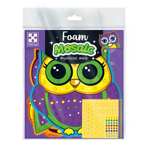 Набор для творчества "Мистические совы" VT4511-22 с мягкой мозаикой и стразами