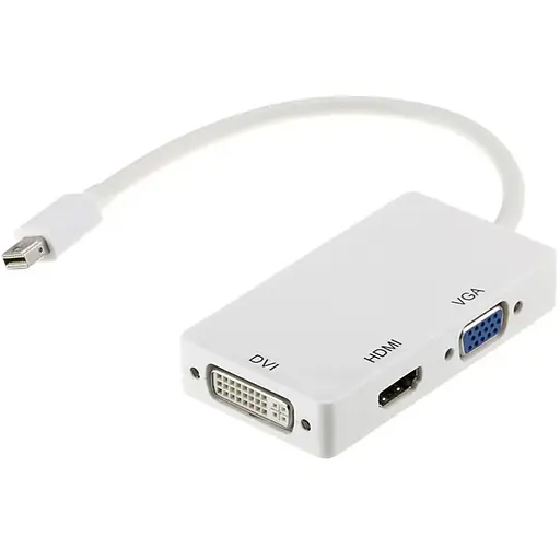 Переходник PowerPlant mini DisplayPort (Thunderbolt)-HDMI, DVI, VGA (3 в 1)